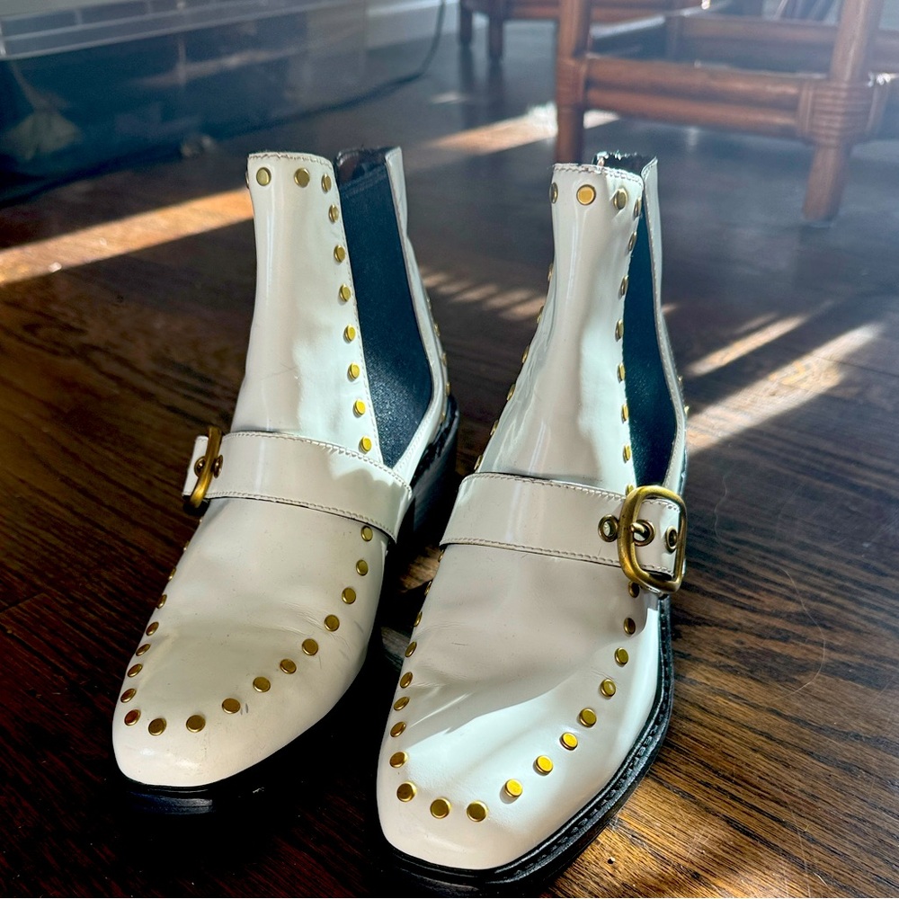Coach Women's Nora Chelsea Bootie with Studs White Spazz